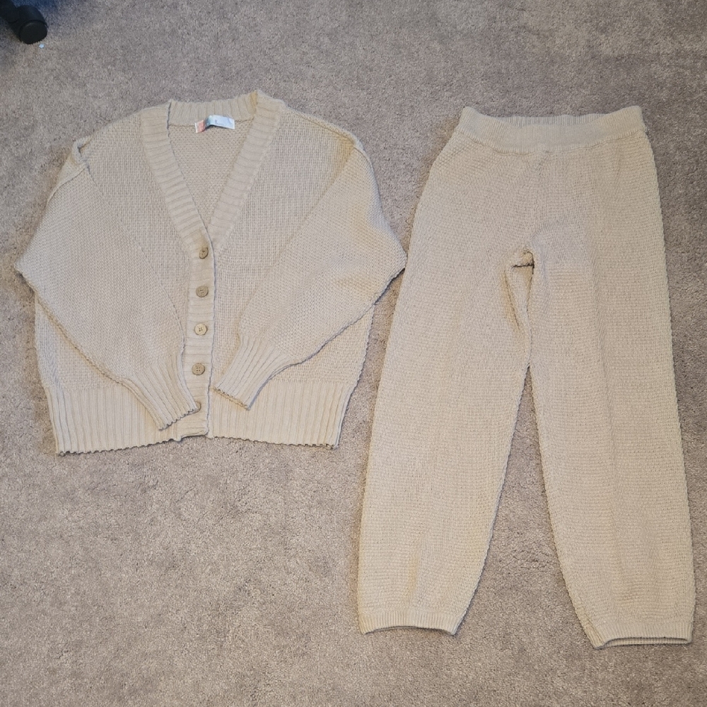 Free People Knit Cardigan and Pants Set